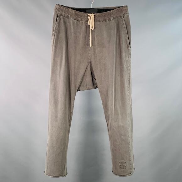 DRKSHDW Size S Grey Cotton Drop Crotch Drawstring Casual Pants